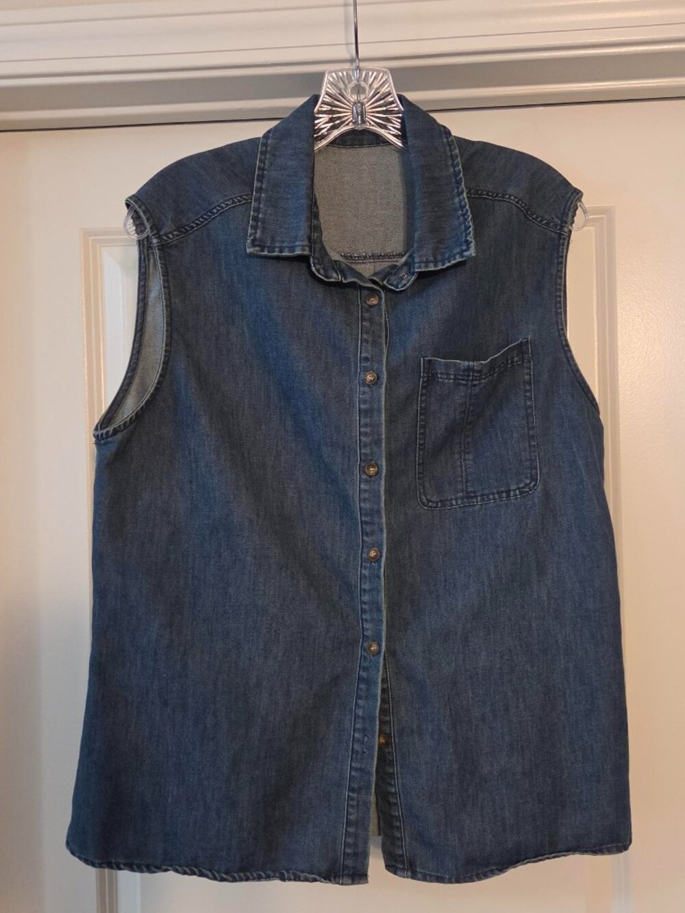 Classic Sleeveless Denim Shirt